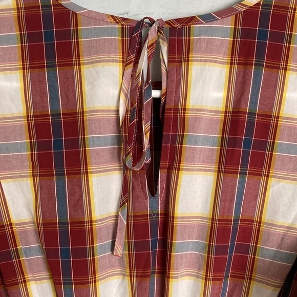 Something Navy Blanche Smocked Plaid Midi Dress Small NWOT Preppy Classic - Picture 11 of 16